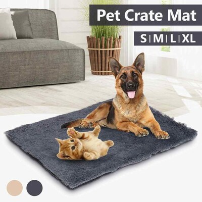 Long Plush Dog Bed Pet Cushion Blanket Soft Fleece Cat Cushi