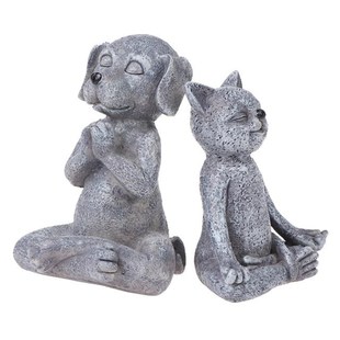 Dog Yoga Meditation Small Collectable Exquisite Statue Resin