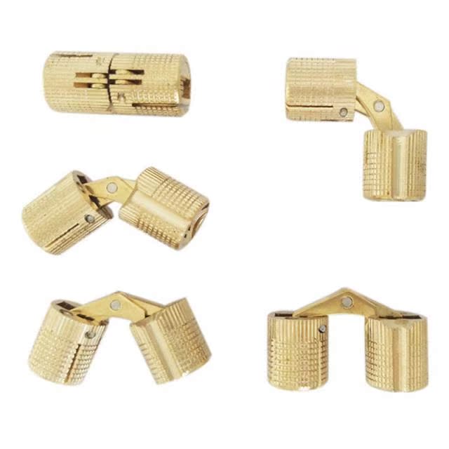 4PCS Copper Barrel Hinges Hidden Cabinet Concealed Invisible