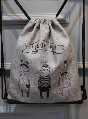 waterproof fashion double shoulder fitness canvas drawstrin