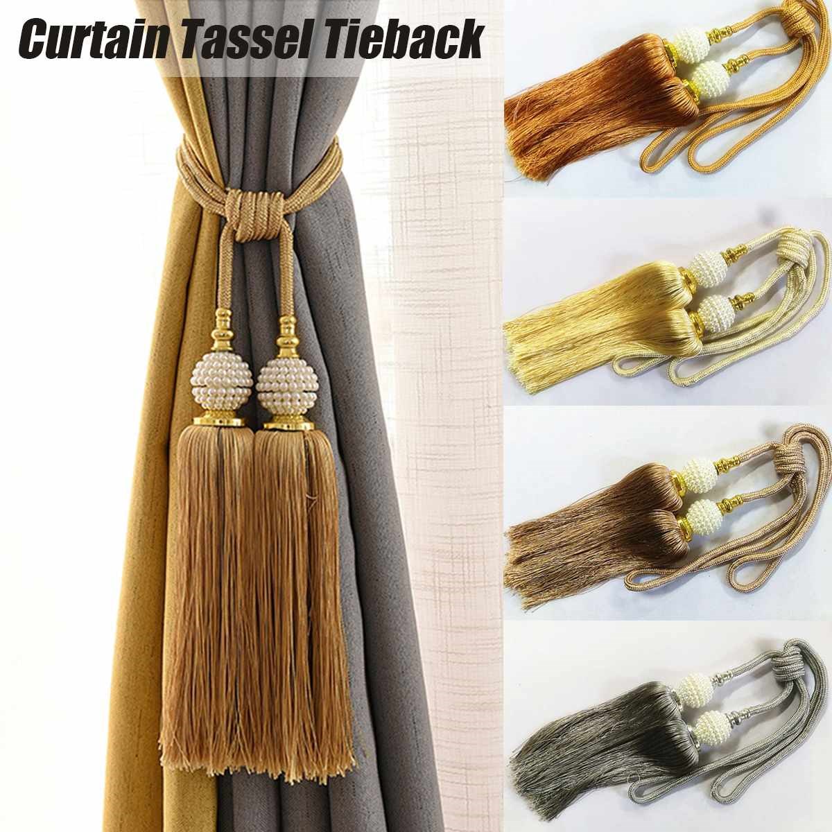 1pcs Curtain Tiebacks Plastic Beaded Tassels Tieback Curtain