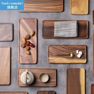 2020 NEW Wood Rectangle Wooden Tea Tray Serving Table Plate