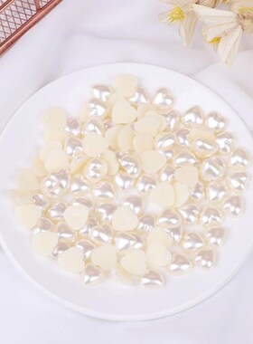 100pcs DIY Acrylic Round White Ivory Imitation Pearl Loose B