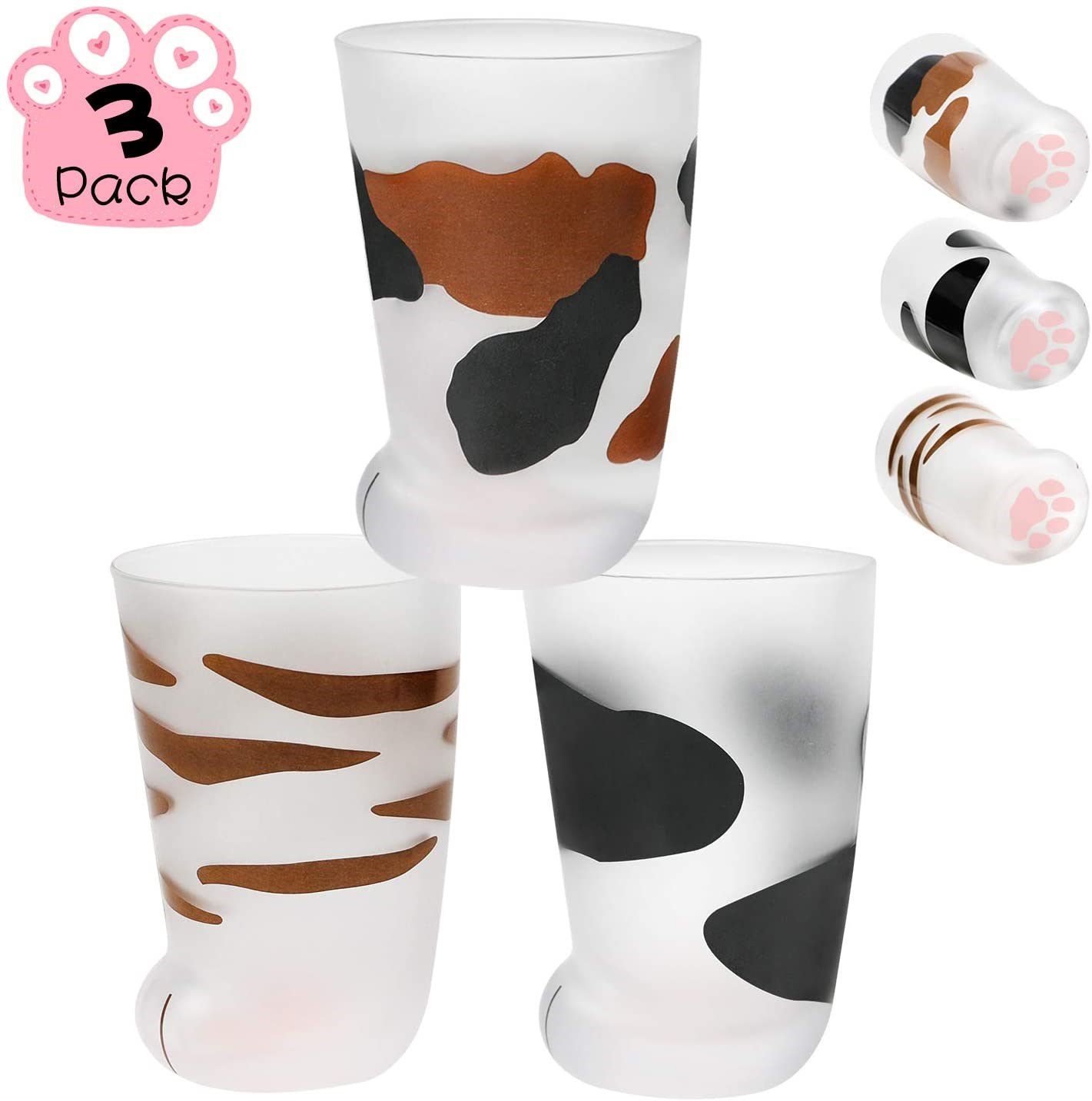 Cute Glass Cup Cat Feet Cups Cat Paw Shot Glass Novelty Cat