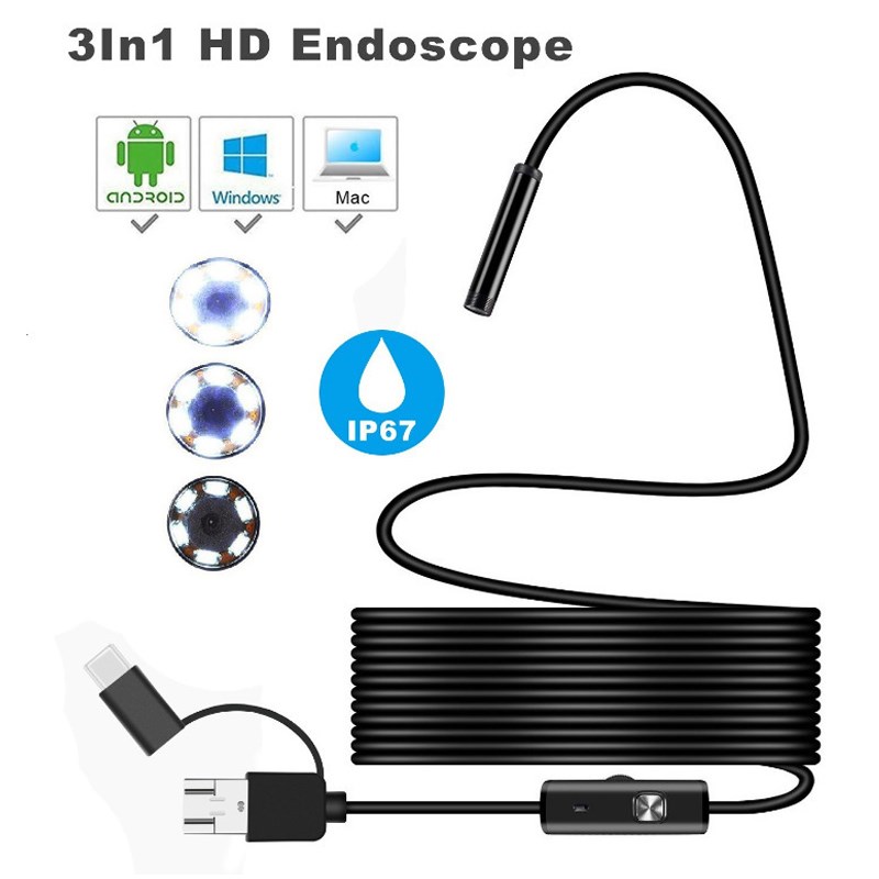 7mm Endoscope Camera Waterproof Flexible IP67 Micro USB Insp