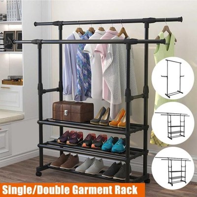 Clothes Hanger Coat Rack Floor Hanger Storage Wardrobe Cloth