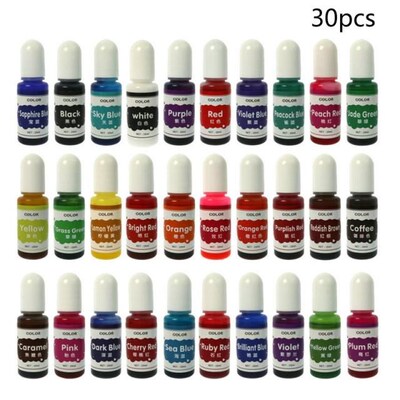 30 Colors Crystal Epoxy Pigment UV Resin Dye DIY Jewelry Col