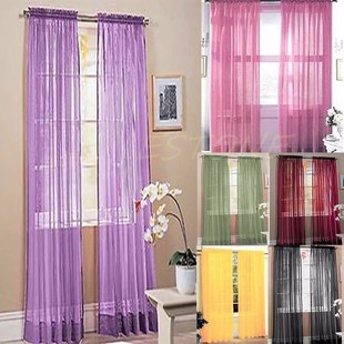 Hot Home Door Window Room Divider Shade Sheer Voile Drape Pa