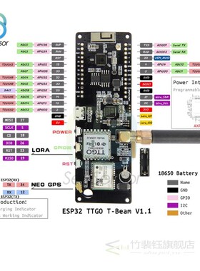 For TTGO Meshtastic T-Beam V1.1 ESP32 433/868/915/923Mhz WiF