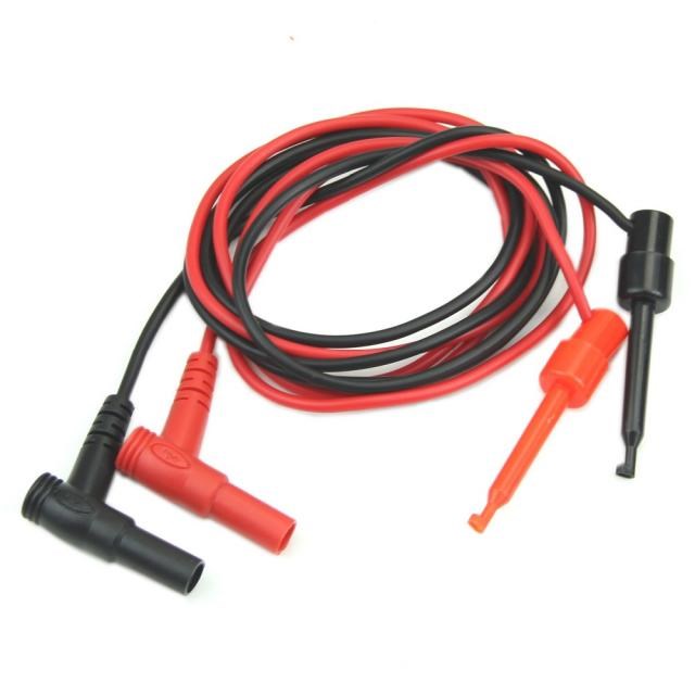 1Pair Black and Red Silicone Banana Plug To Test Hook Clip