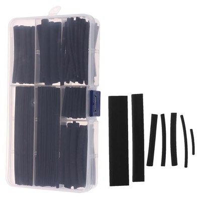 150Pcs Wire Black Case Set Heat Shrink Tubing Wrap Tube Asso