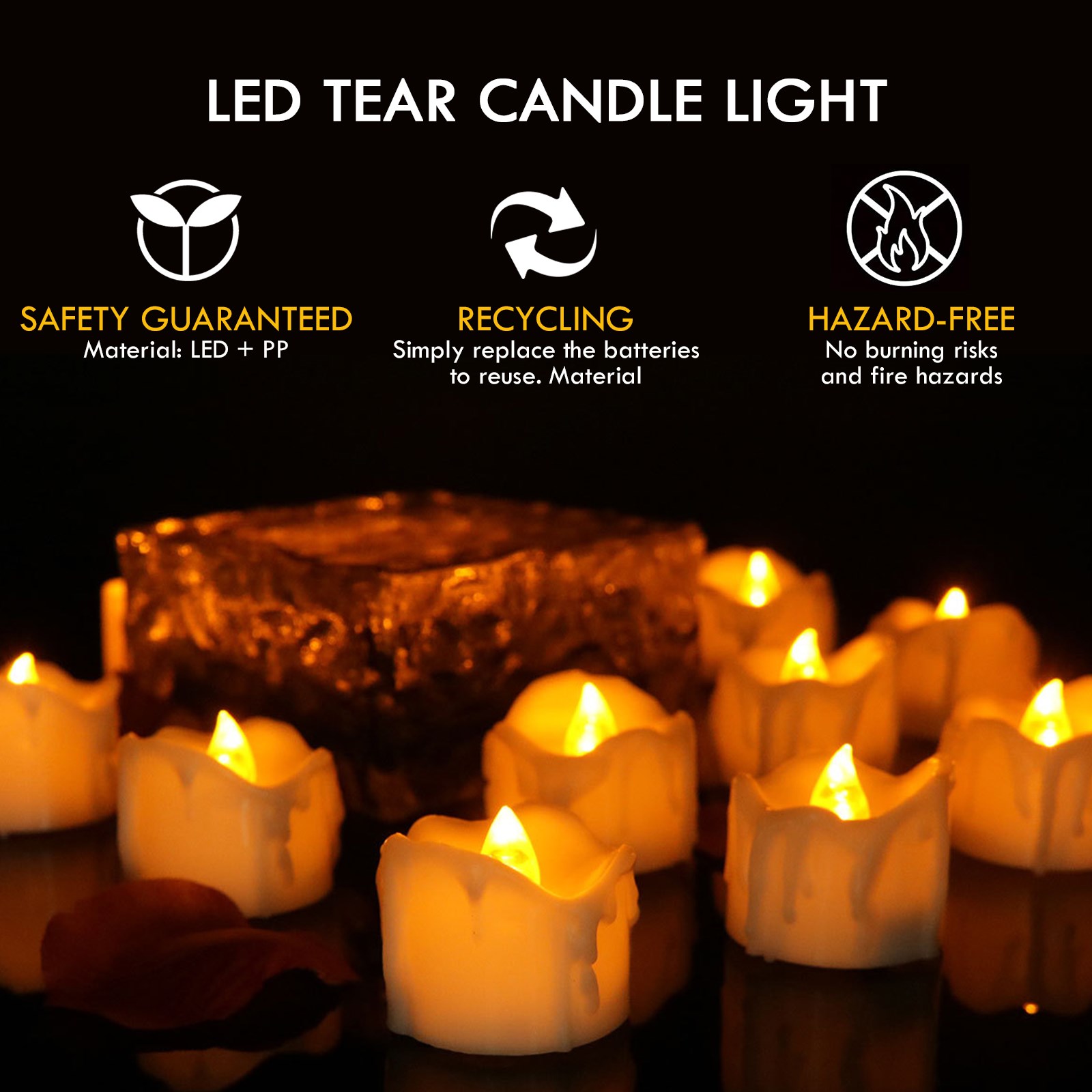 12Pcs/Set LED Flameless Candle Lights Flickering Tea Candles