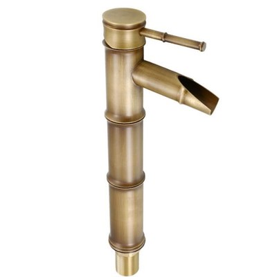 RecabLeght Brass Bamboo Shape Faucet Bathroom Sink Basin Fau