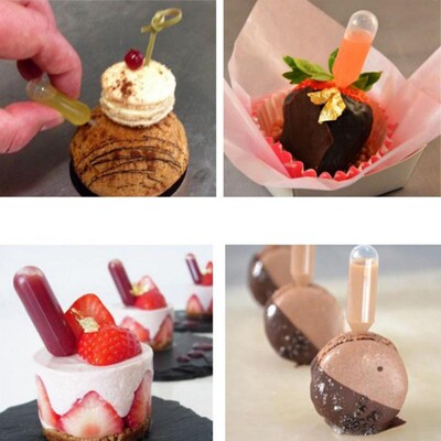 50pcs/Set Pipettes Dropper Straw-Injector Dessert Cupcake Tr
