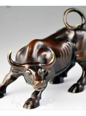 Big Wall Street Bronze Fierce Bull OX Statue decorations