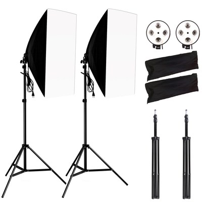 Photography Softbox Lightbox Kit 2PCS Soft Box PCS Light Sta