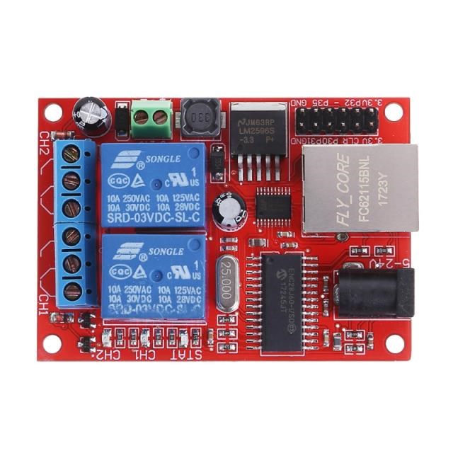 LAN Ethernet 2 Way Relay Board Delay Switch TCP/UDP Controll