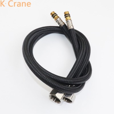 Black Nylon Plumbing Hose Bathroom 3/8 Faucet Pipe Connector