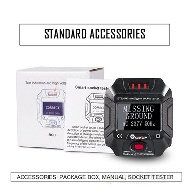 220 250V ET89UK Socket Tester Electric Portable Circuit Pol