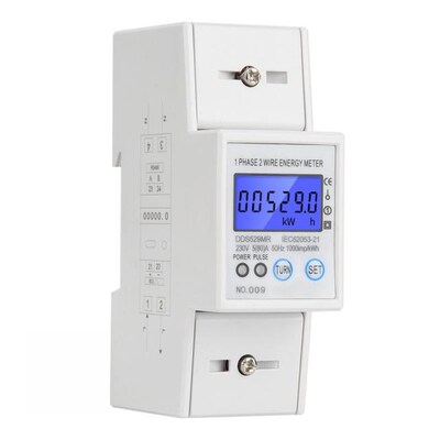 DDS529MR 1 Phase 2 Wire Electric Energy Meter LCD Digital Di