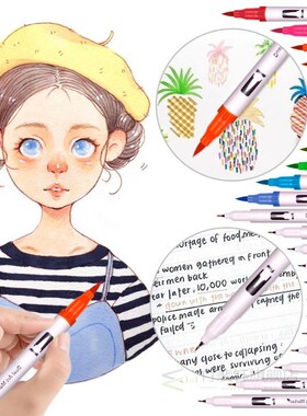 120 Colors Fine and Brush Dual Tips Colouring Pens Felt Tip