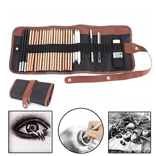 Pen Charcoal Sketch Set Sketching Pencil Kit Paper Erasable