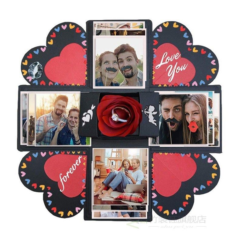 surprise explosion gift box couple lovely memory anniversary