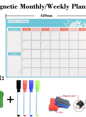 Magnetic Weekly Monthly Planner Table Dry Erase Whiteboard F
