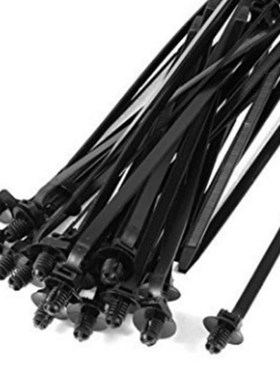 Nylon Push Mount Car Dome Cable Zip Tie, 168mm Length, 50 Pc