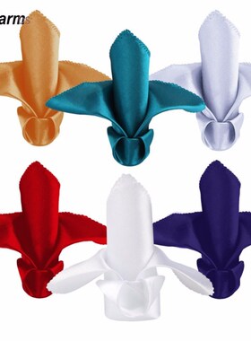 OurWarm 10Pcs Wedding Napkins 30cmX30cm Satin Handkerchief C