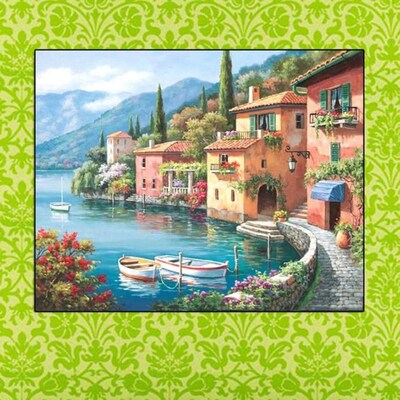 Harbor Digital Oil Painting Canvas DIY Unframed Paint By Num