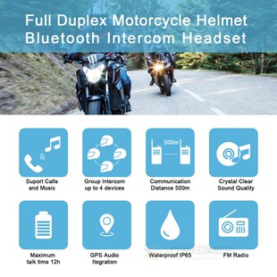 Vnetphone V4 Intercom Motorcycle Helmet Bluetooth Headset 85