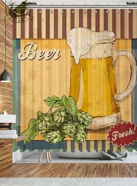 Vixm Bathroom Curtains Beer Polyester-Fabric Home-Decor Wate
