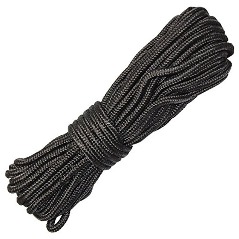 5mm x 15m 50ft Black tility Rope Boating Awnings Camping Fis