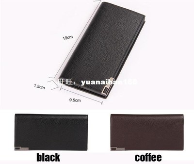 New Men's Leather Bifold Long Wallet Holder Clutch Handbag P
