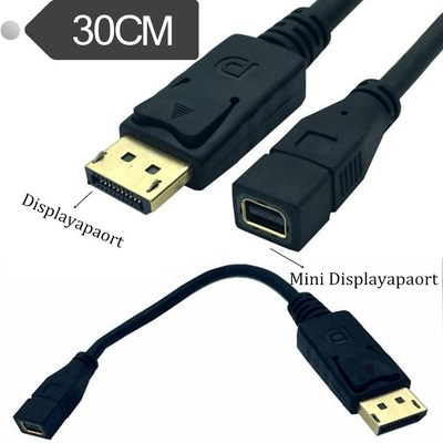 30cm DisplayPort to Mini DisplayPort Adapter DP 1.2 Version