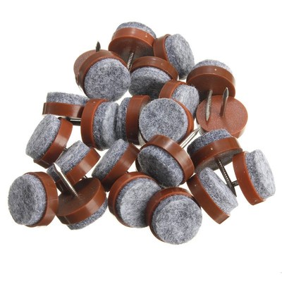 Hot 24PCS/SET Brown Plastic Felt Nail Protect or Feet Pads S