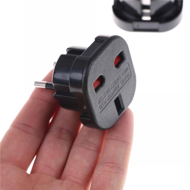 2pcs New UK To European Plug Adapter Socket Plug Converter T