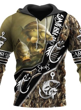 Carp Fishing pattern 3D All Over Printed Hoodie  /Wo Harajuk