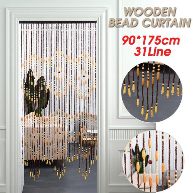 Irregular Shaped 31 Line Wooden Beads Curtain 90x175cm 6 Plu