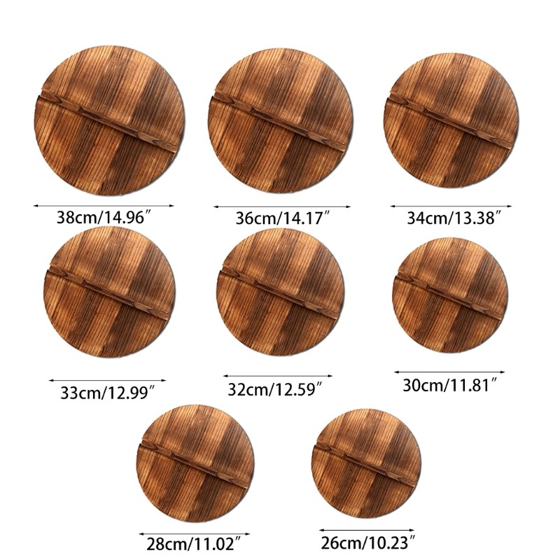 26CM 28CM 30CM 32CM 33CM 34CM 36CM 38CM Round Wooden Pot Lid 电子元器件市场 外设配件 原图主图