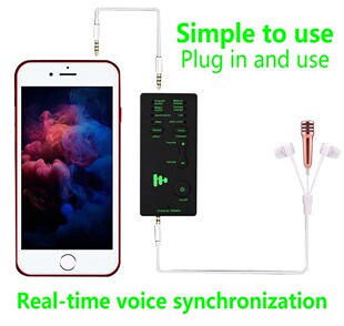 Portable Voice Changer Sound Card Mixer Phone Call Anchor Li
