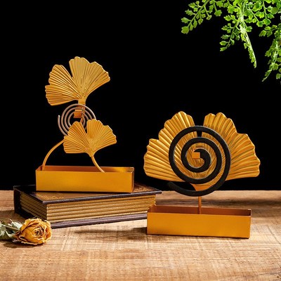 Ginkgo Leaf Mosquito Coil Holder Wrought Iron Fireproof Repe