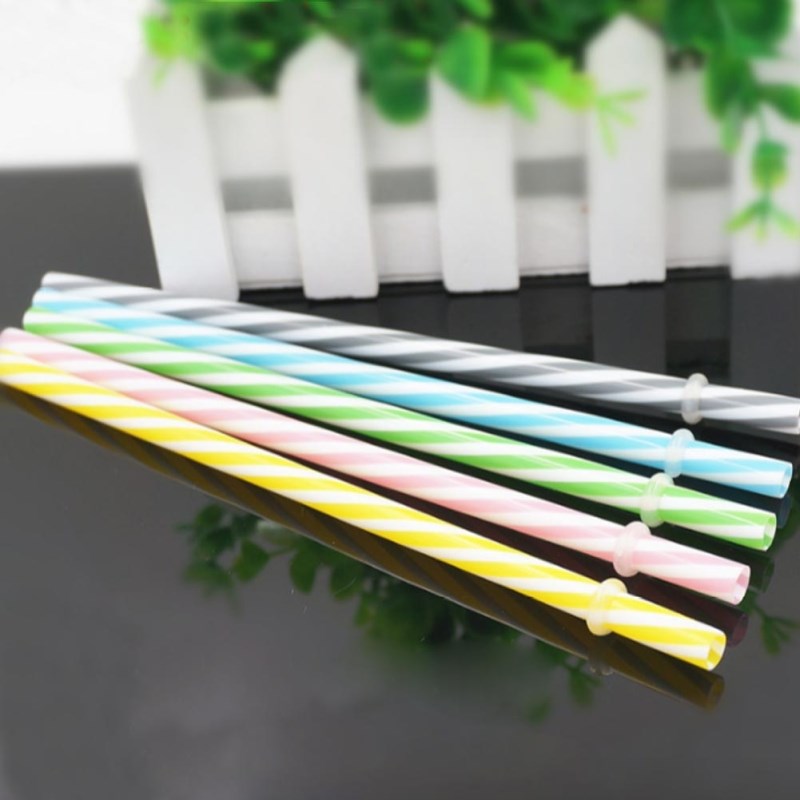 5pcs Reusable PP Drinking Straws Extra Long Colorful Plastic
