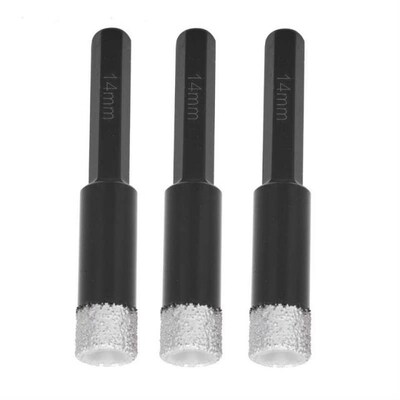 broca madeira 3Pcs Vaccum Brazed Diamonds Dry Tile Drill Bit