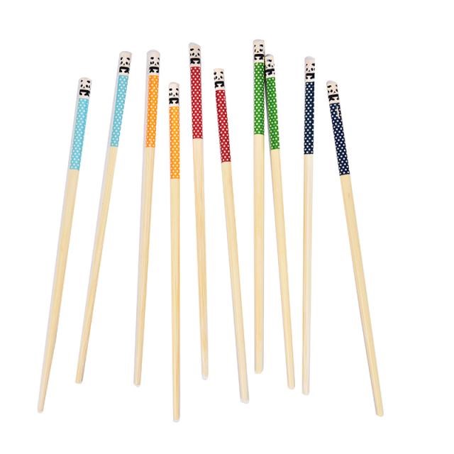 Hot! 5Pairs Panda Dot Wooden Chopstick Multi-Color Kitchen R