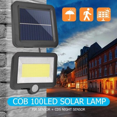 COB 100LED Solar Lamp Outdoor Motion Sensor Recharge Wall Li