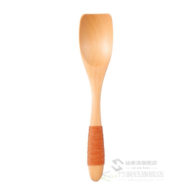 1PC 2 in1 Natural Wood Cutlery Dual Head Soup Spoon k Dinner
