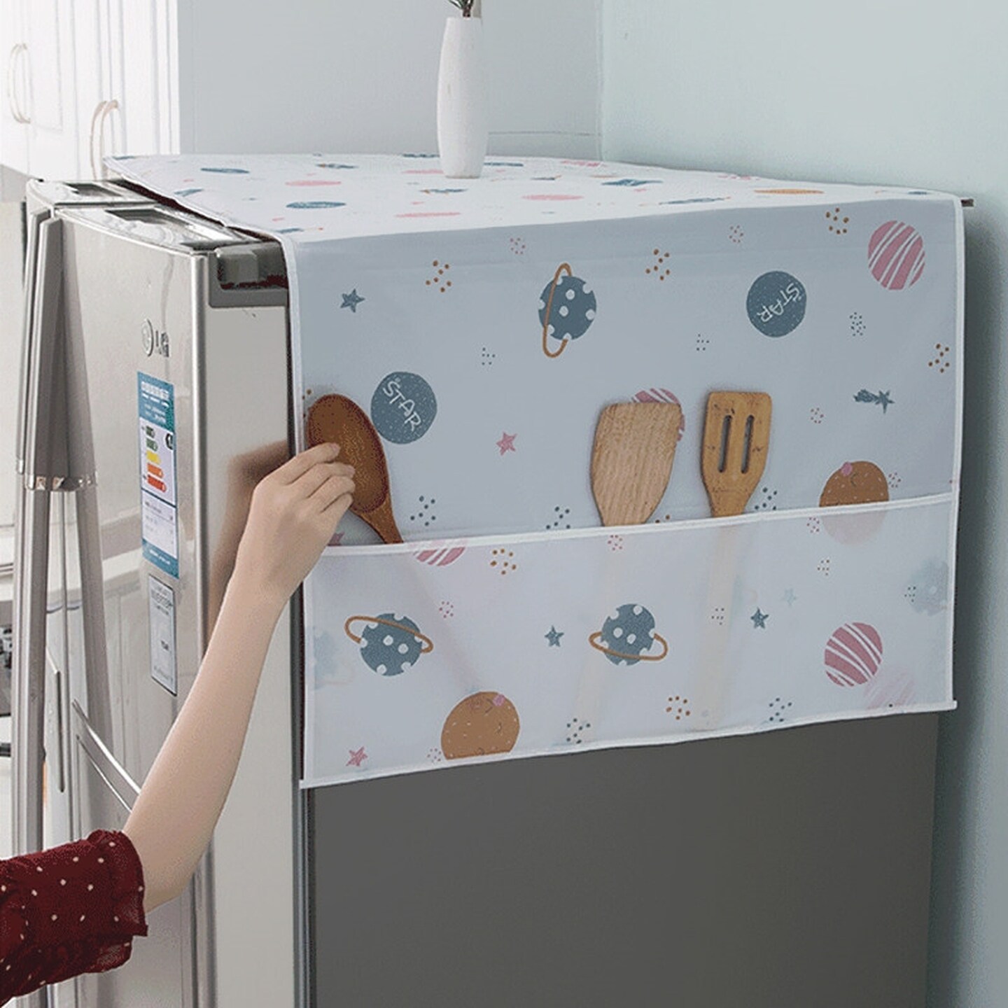 家用冰箱防尘罩多功能盖布单双开门防水防油冰箱罩盖巾布艺防尘袋