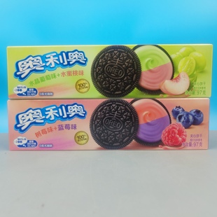 奥利奥临期特价 缤纷双果味夹心饼干葡萄味水蜜桃味休闲零食